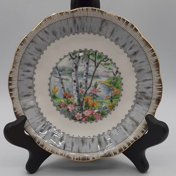 Royal Albert Bone China Set of 2 Silver Birch Saucer Plate  5.5" Made In England - Picture 7 of 10